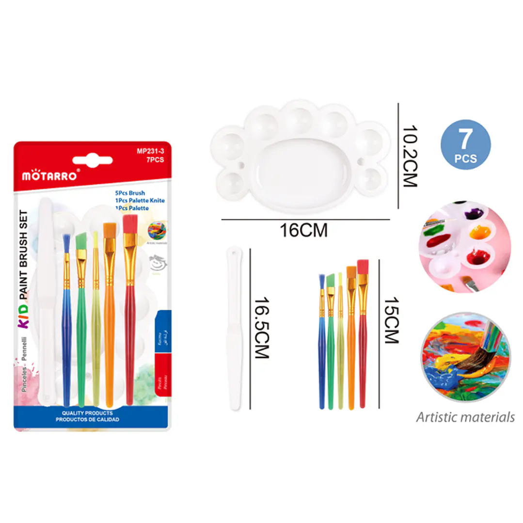 Set De Pinceles+Pareta Para Pintar 5Pcs 1