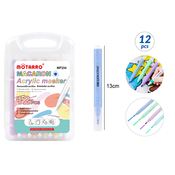 Marcadores Acrilico 13Cm 12Pcs 1