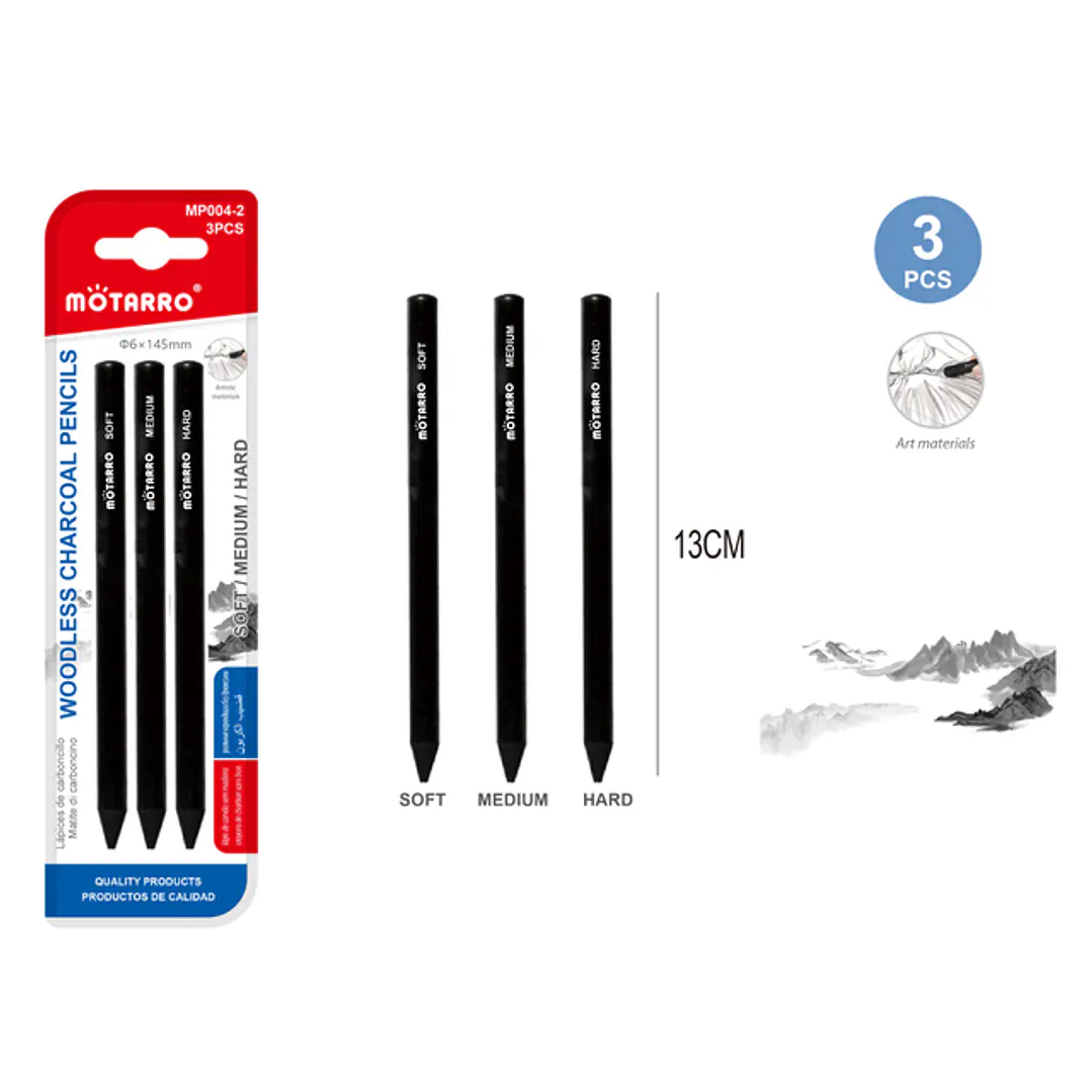 Carbones Para Dibujar 13Cm 3Pcs 1