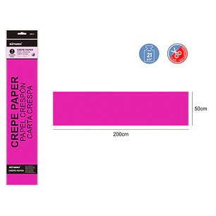 Papel Crespon Fucsia 50X200Cm 21G