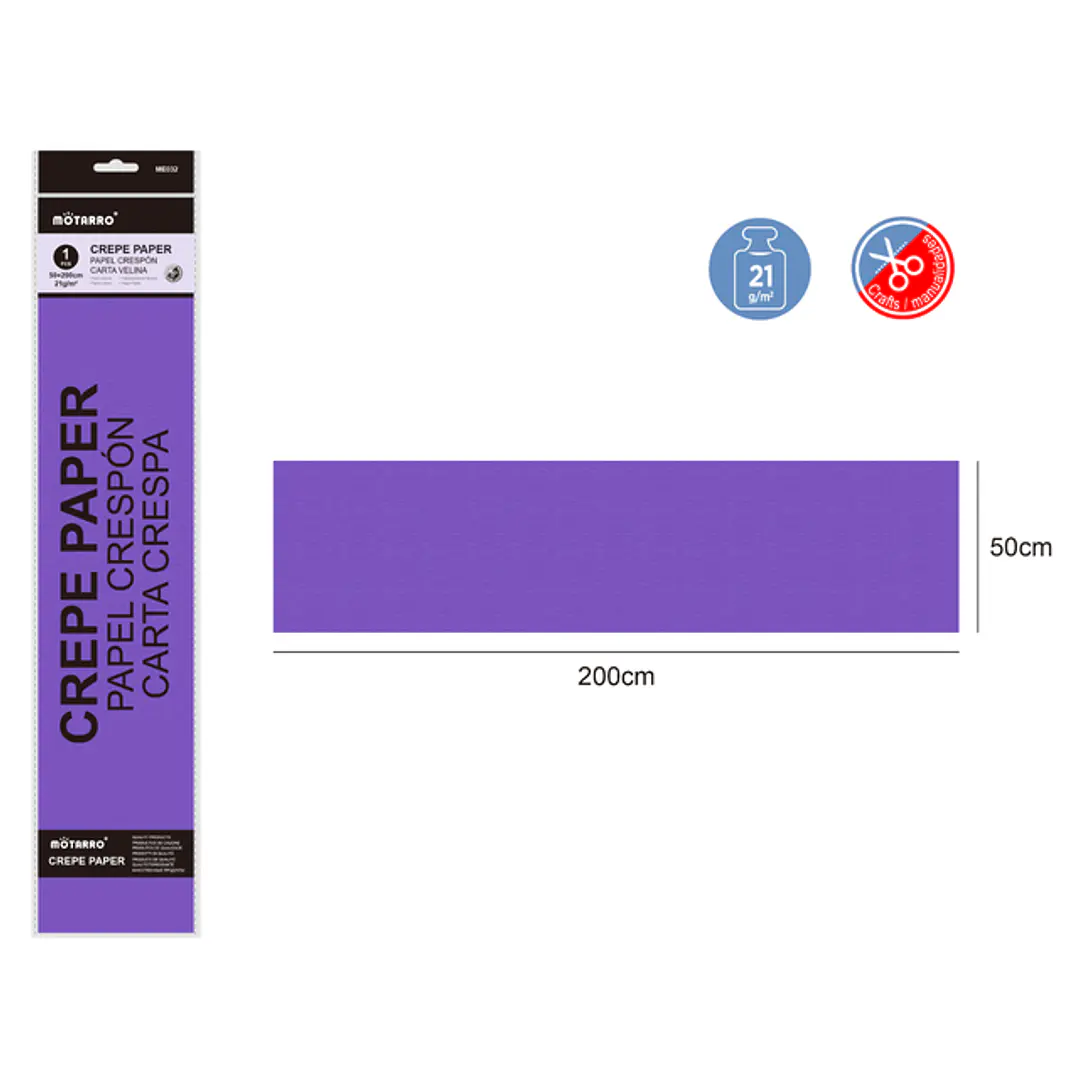 Papel Crespon Morado 50X200Cm 21G 1
