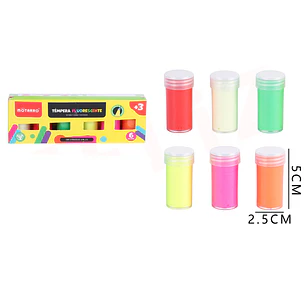 Tempera Fluorescente 15Ml 6Pcs