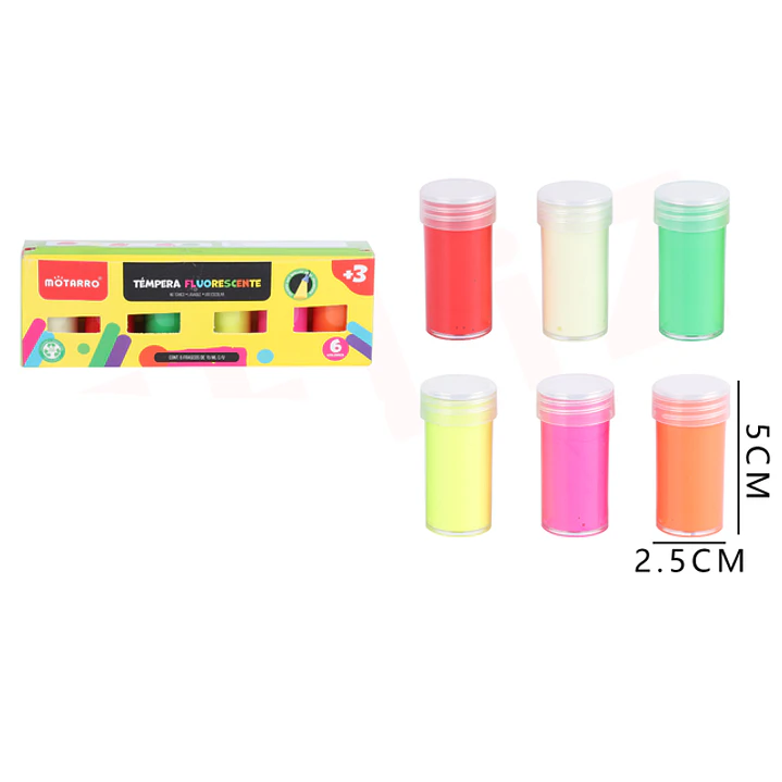 Tempera Fluorescente 15Ml 6Pcs 1