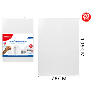 Cartulina Blanco 250G 109X78Cm 20Pcs