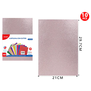 Catulina Con Glitter Oro Rosa A4 10Pcs