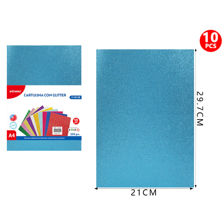 Catulina Con Glitter Azul Rey A4 10Pcs 1