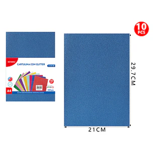 Catulina Con Glitter Azul A4 10Pcs