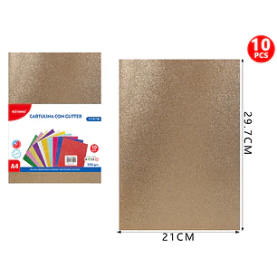 Catulina Con Glitter Champana A4 10Pcs