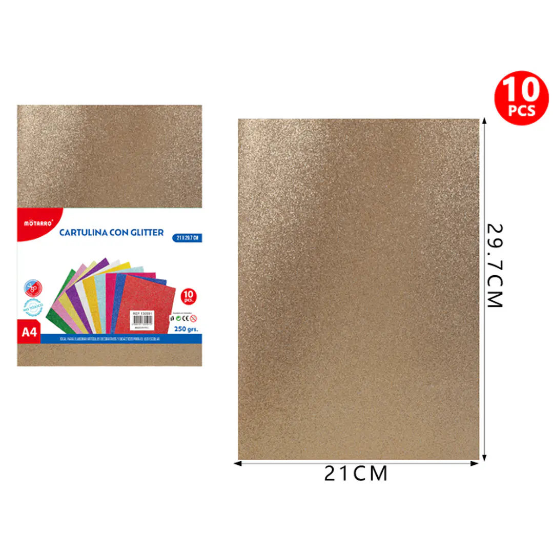 Catulina Con Glitter Champana A4 10Pcs 1
