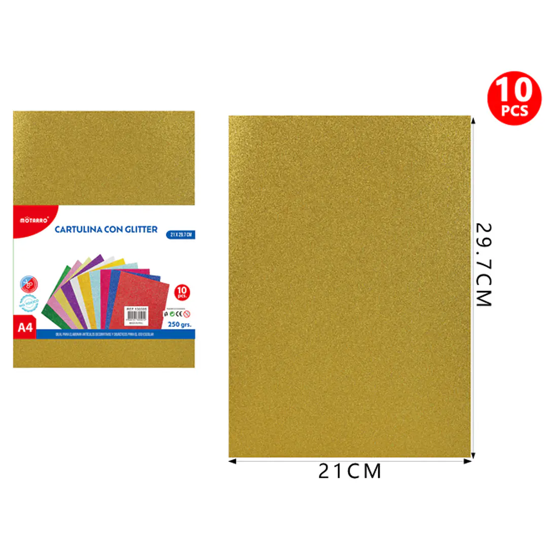 Catulina Con Glitter Oro Oscuro A4 10Pcs 1