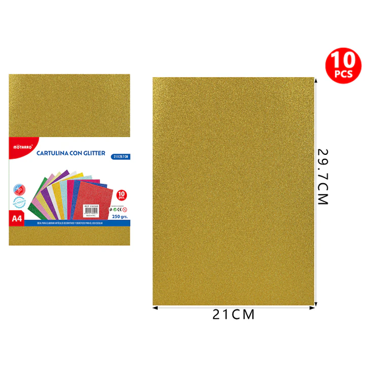 Catulina Con Glitter Oro Oscuro A4 10Pcs 1