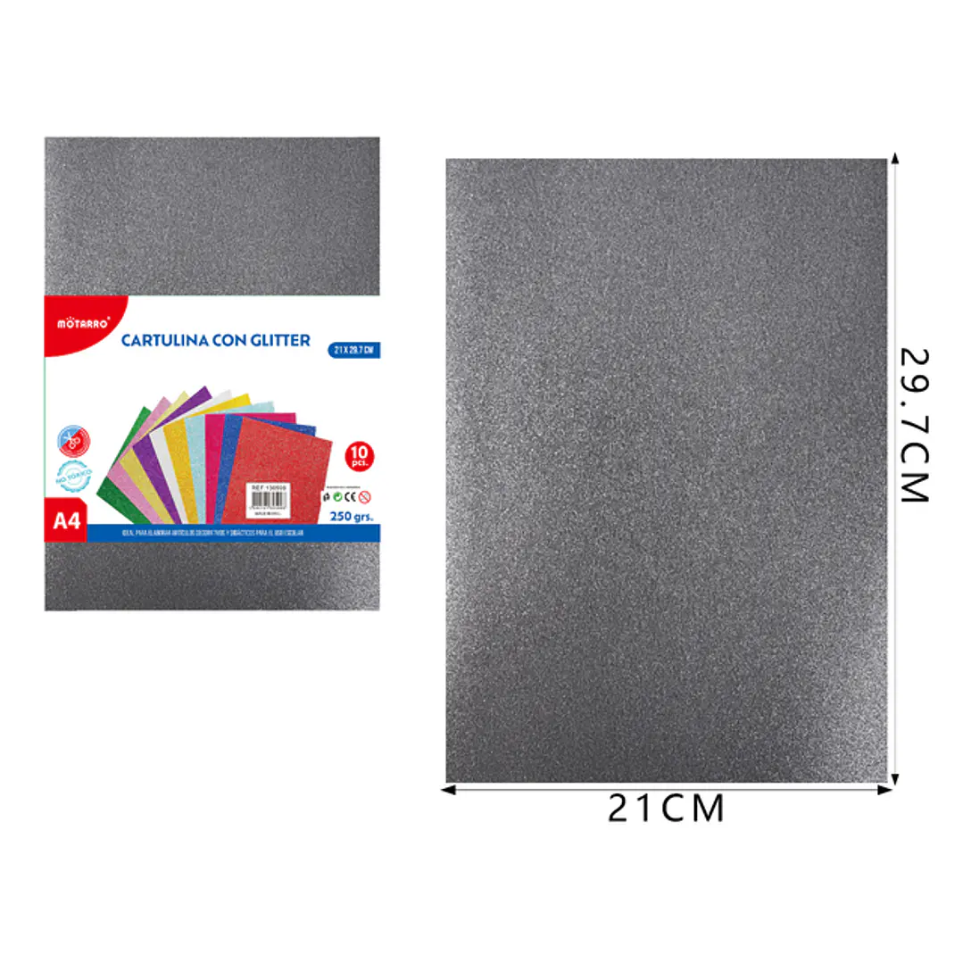 Catulina Con Glitter Negro A4 10Pcs 1