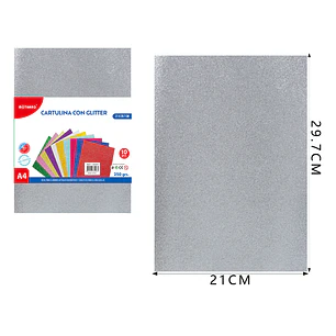 Catulina Con Glitter Plata A4 10Pcs