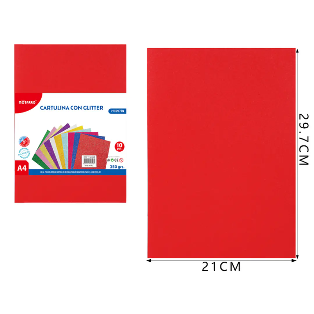 Catulina Con Glitter Rojo A4 10Pcs 1