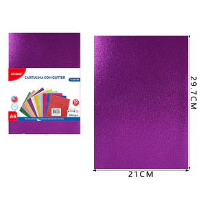 Catulina Con Glitter Morado A4 10Pcs