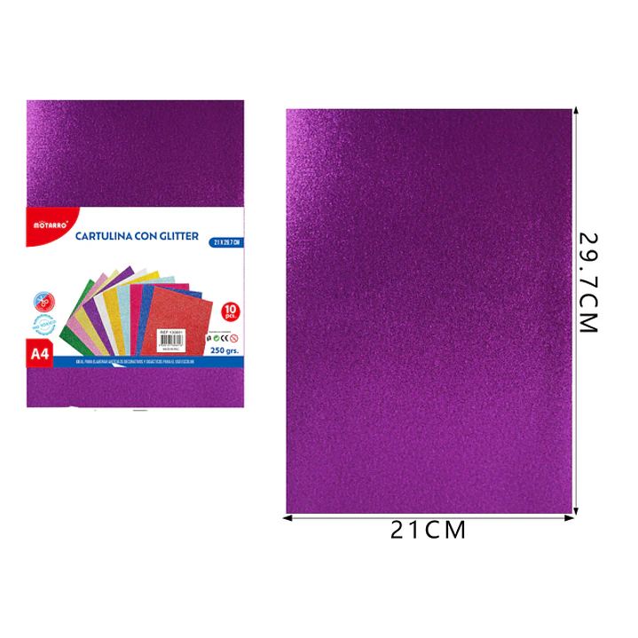 Catulina Con Glitter Morado A4 10Pcs 1