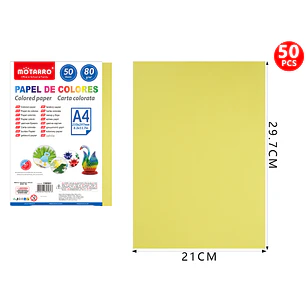 Papel De Colores Limon Amarillo A4 50Pcs