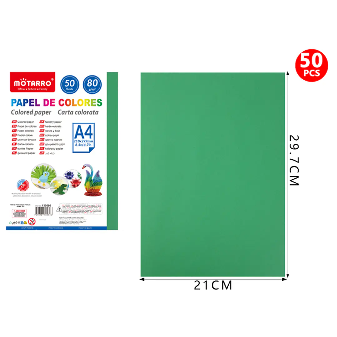 Papel De Colores Verde Oscuro A4 50Pcs 1