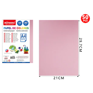 Papel De Colores Rosado A4 50Pcs