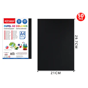 Papel De Colores Negro A4 50Pcs