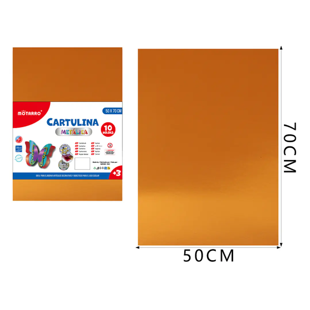 Cartulina Cabre Metalizado 50X70Cm 10Pcs 1