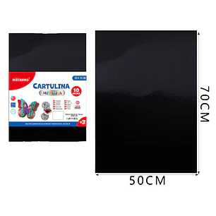 Cartulina Negro Metalizado 50X70Cm 10Pcs