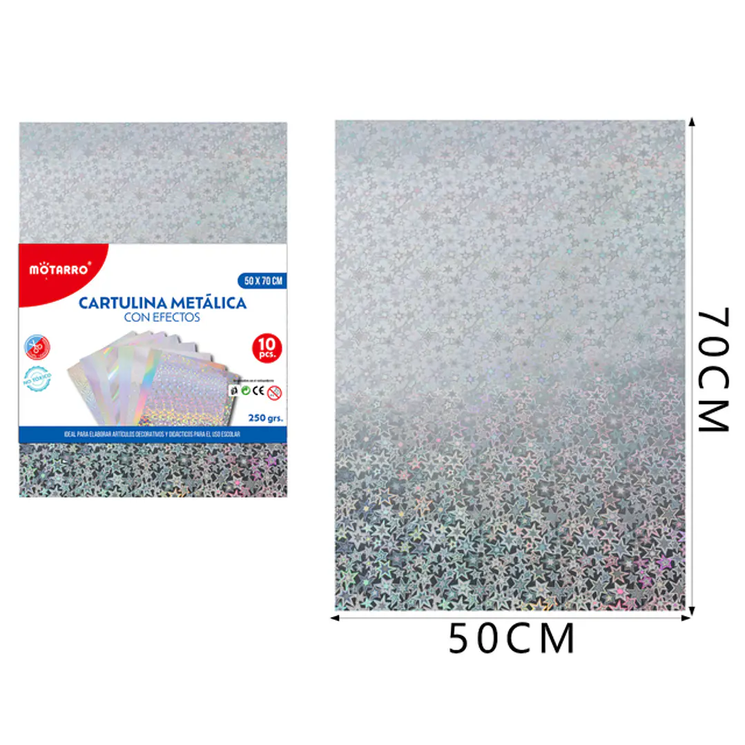 Cartulina Metal Holografica 50X70Cm 10Pcs 1