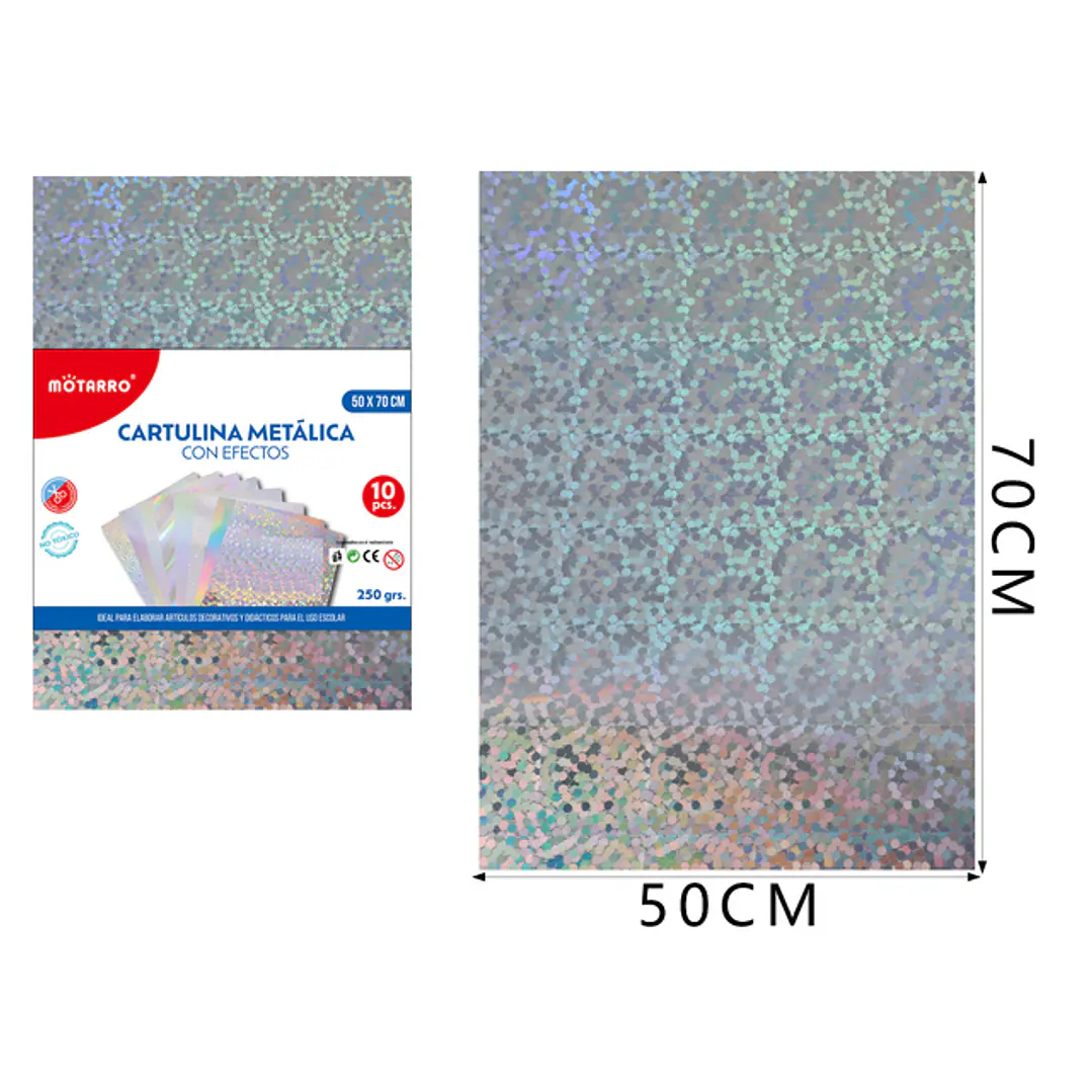 Cartulina Metal Holografica 50X70Cm 10Pcs 1