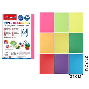 Papel De Colores A4 50Pcs