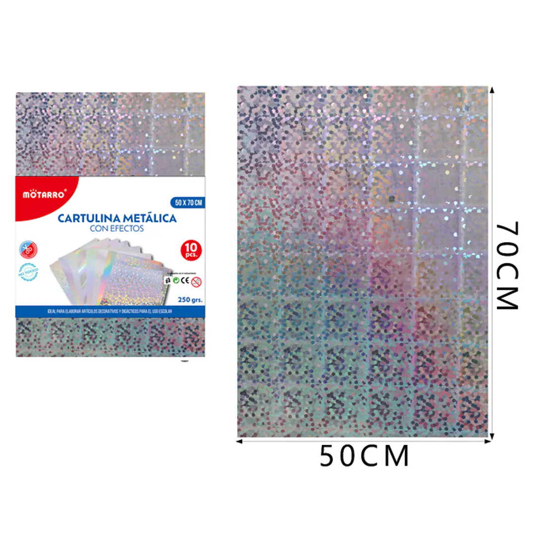 Cartulina Metal Holografica 50X70Cm 10Pcs 1