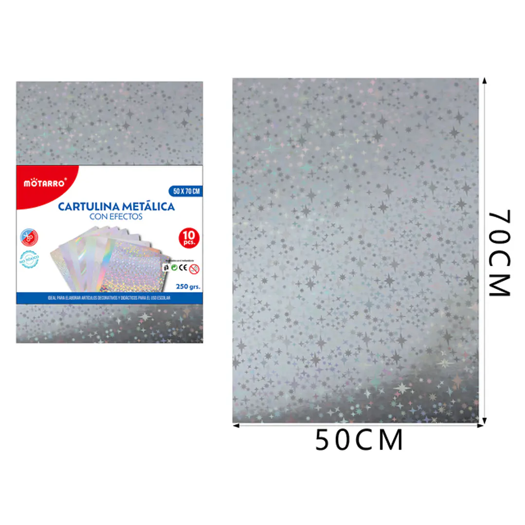 Cartulina Metal Holografica 50X70Cm 10Pcs 1
