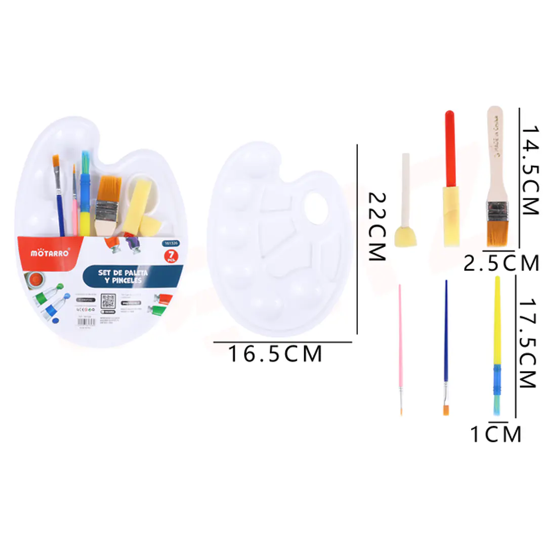 Set De Paleta Y Pinceles 7Pcs 1