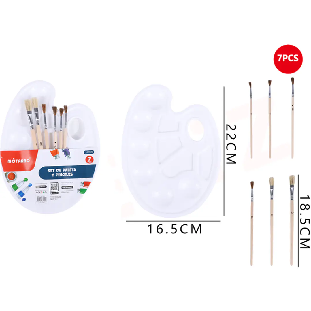Set De Paleta Y Pinceles 7Pcs 1