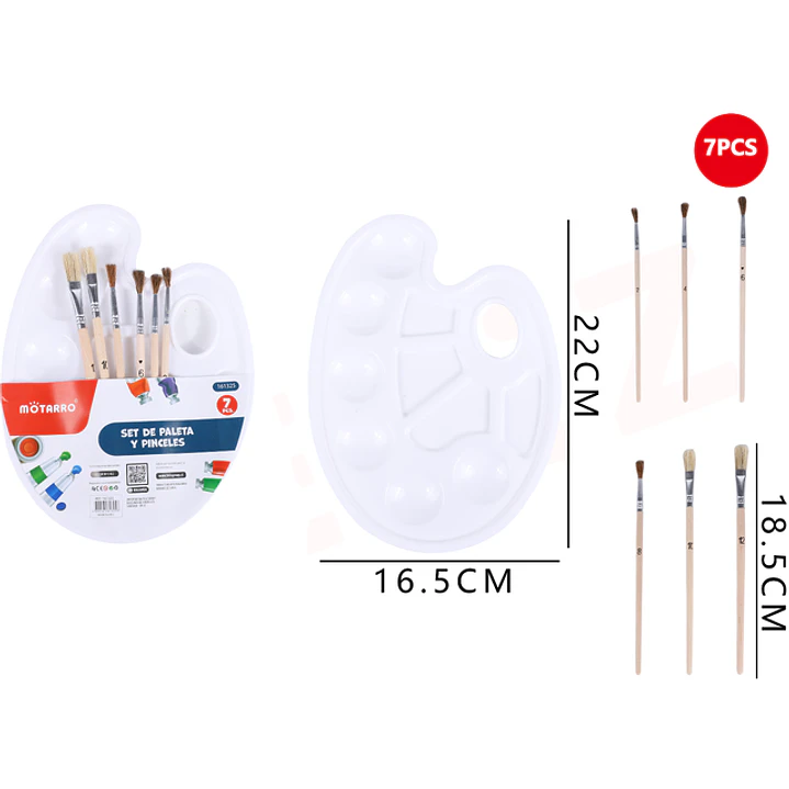 Set De Paleta Y Pinceles 7Pcs 1