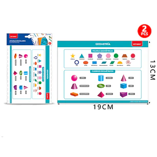 Poster Geometría Autoadhesivo 2Pcs 19X13Cm
