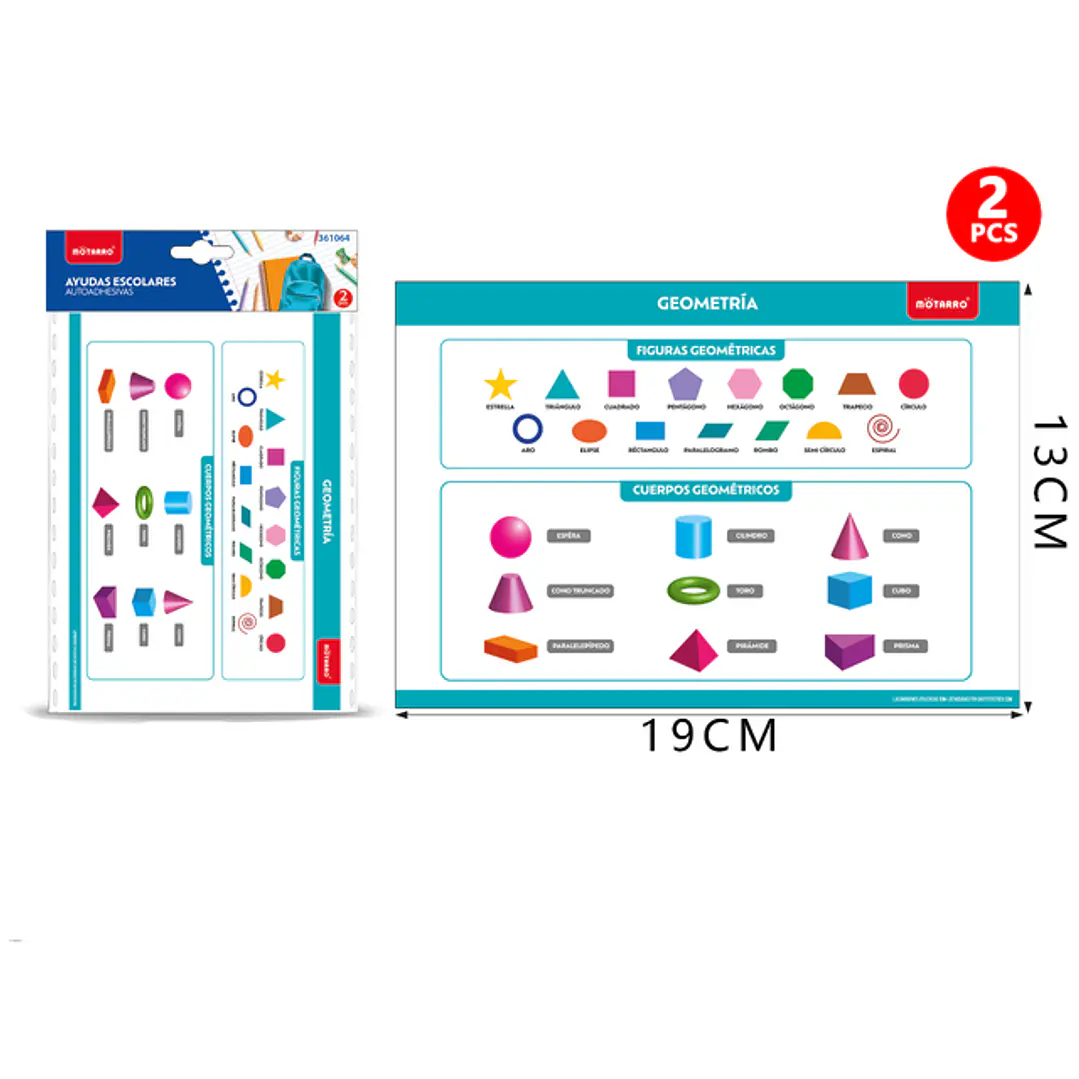Poster Geometría Autoadhesivo 2Pcs 19X13Cm 1