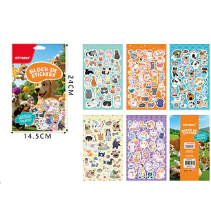 Block De Stickers Gato Y Perro 14.5X24Cm