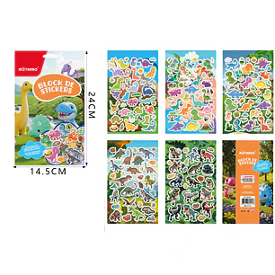 Block De Stickers Dinosaurio 14.5X24Cm