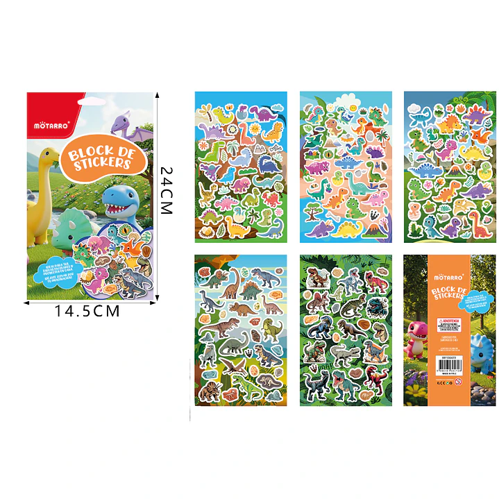 Block De Stickers Dinosaurio 14.5X24Cm 1