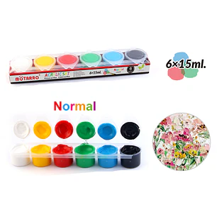 Pintura Acrilica Color Normal 6X15Ml