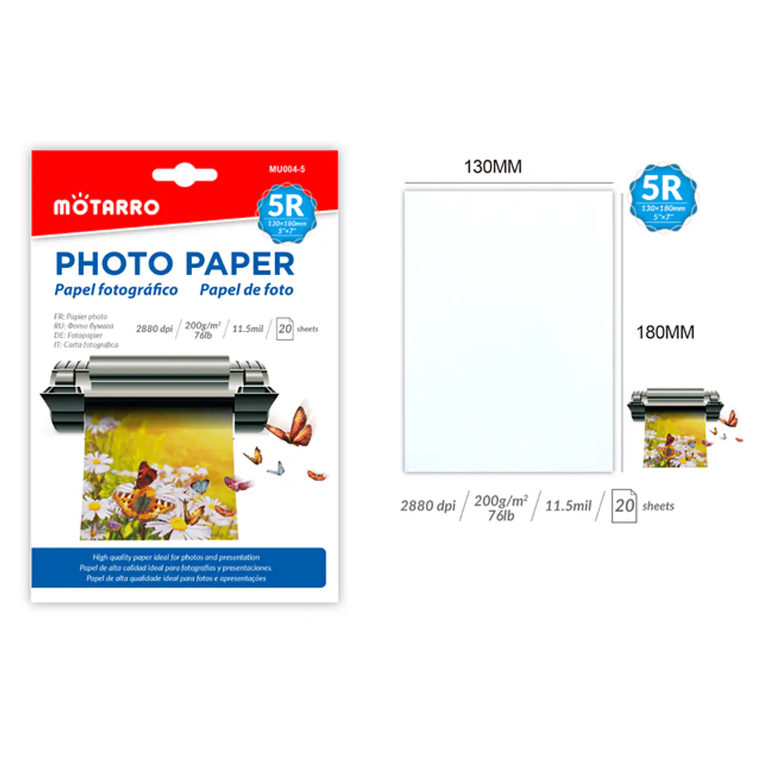 Papel Fotografico 13X18Cm 20Pcs 5R 1