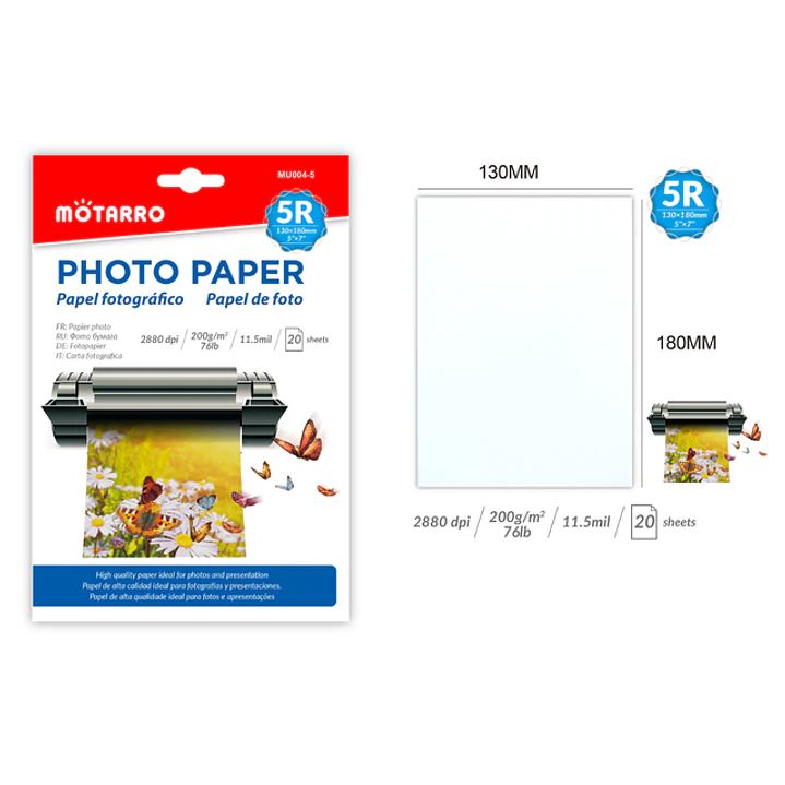 Papel Fotografico 13X18Cm 20Pcs 5R 1