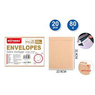 20Pcs Sobre Café 32.4X22.9Cm