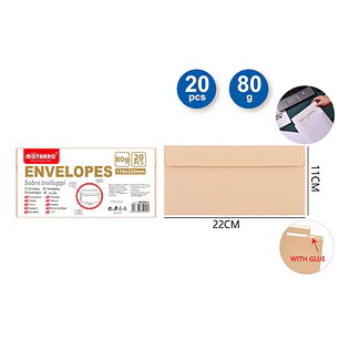 Sobre Café 11X22Cm 20Pcs