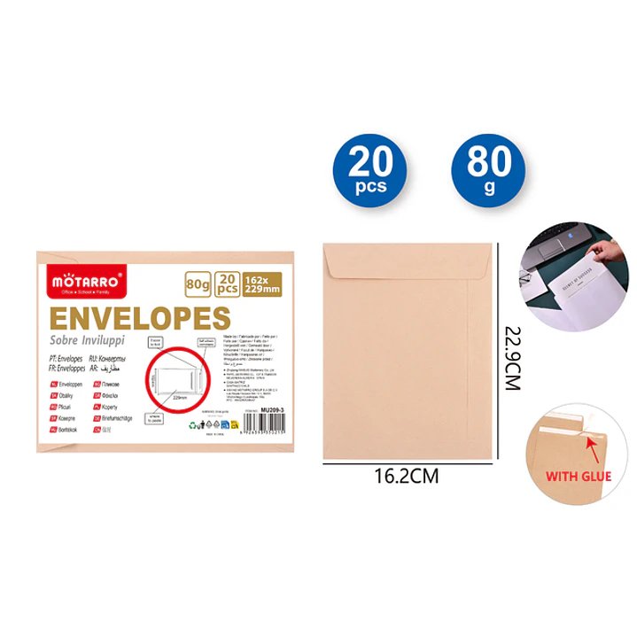 Sobre Café 16.2X22.9Mm 20Pcs 1