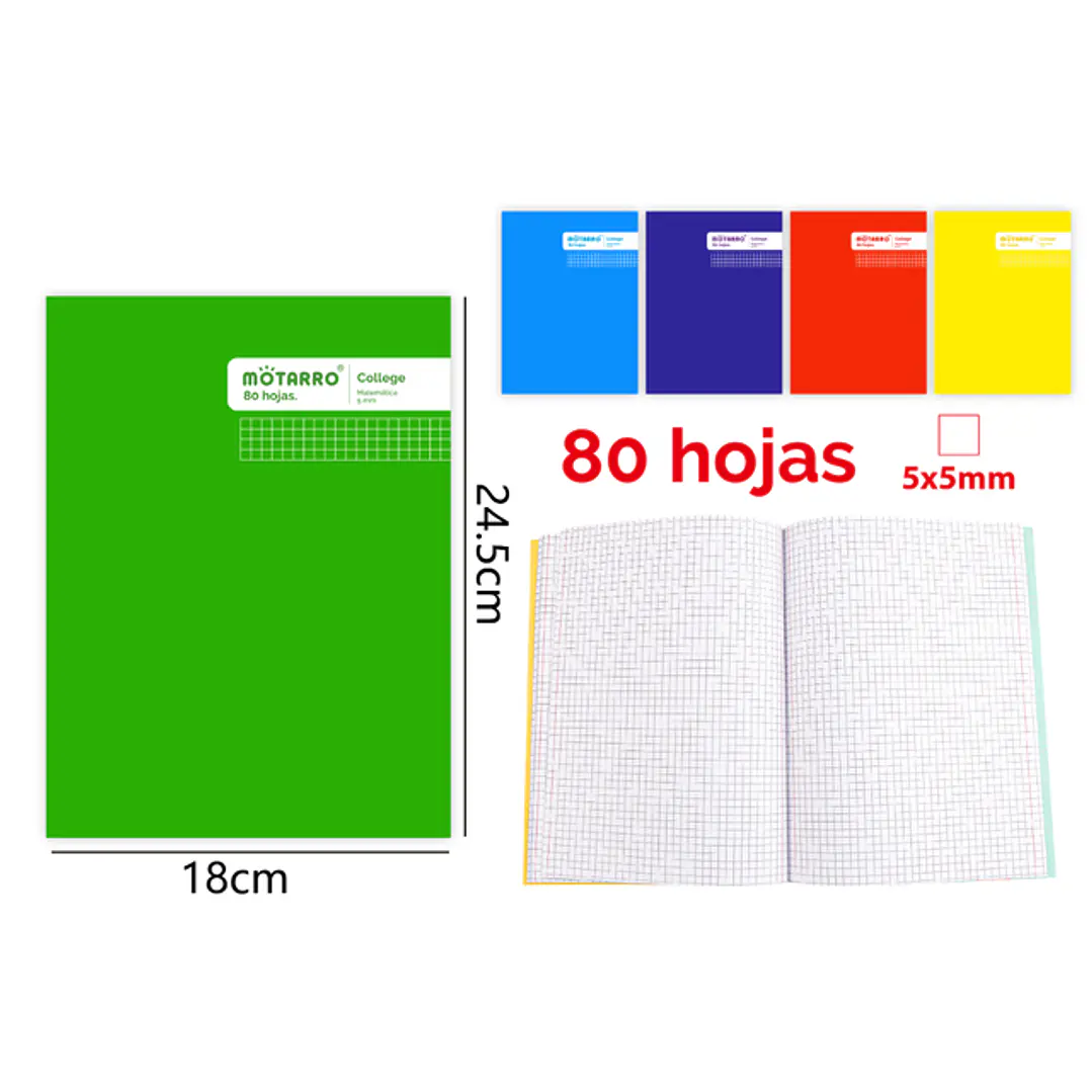 College Matematica 80Hojas 24.5X18.3Cm 1