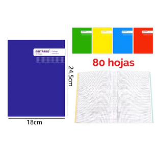 College Caligrafia Vertical 80Hojas 24.5X18.3Cm