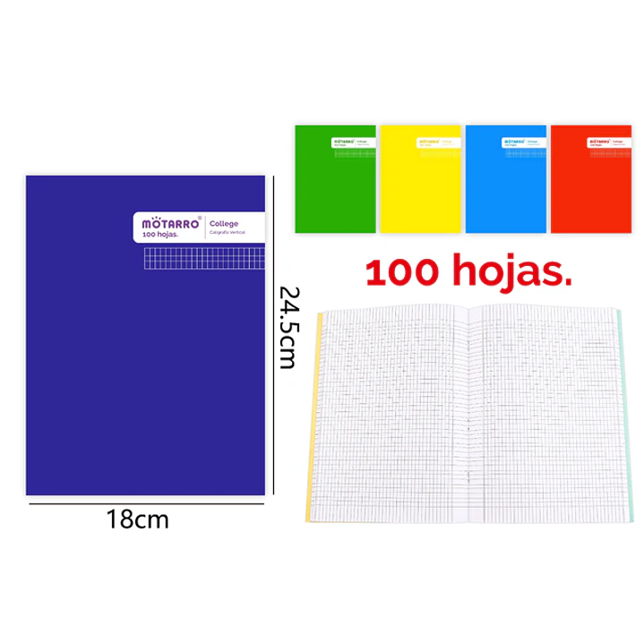 College Caligrafia Vertical 100Hojas 24.5X18.3Cm 1