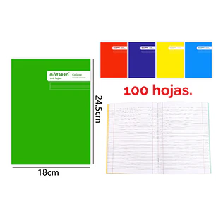 College Caligrafia Horizontal 100Hojas 24.5X18.3Cm