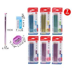 Set De Lapices Grafitos Hb 19Cm 5+2Pcs